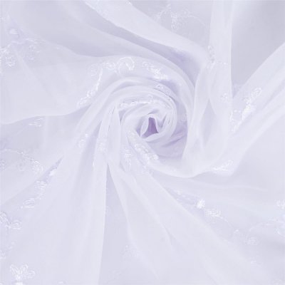 Тюль 1 п/м «Цветы», вышивка, вуаль, 280 см, цвет белый, SM-81966527