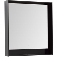 Зеркало с подсветкой «Мокка» 80 см, цвет чёрный глянец