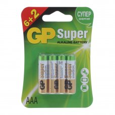 Батарейка алкалиновая GP AAA 24A6/2, 8 шт.