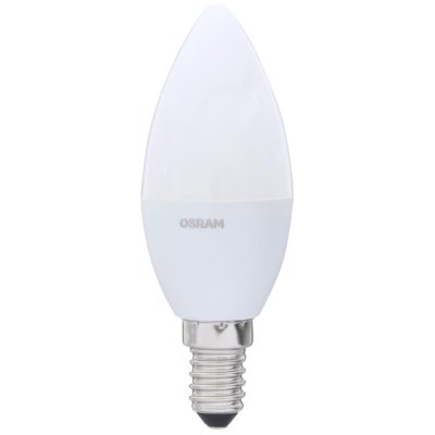 Лампа светодиодная Osram «Свеча», E14, 6.5 Вт, 550 Лм, свет тёплый белый, SM-81979080