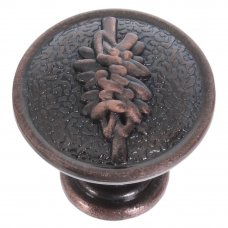 Ручка-кнопка RK-001, ЦАМ, диаметр 27 мм, цвет медь