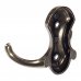 Крючок мебельный KR 0261 OAB двойной, сталь, цвет бронза, SM-81981382