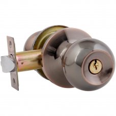 Ручка-защёлка Avers 6082-01-AC, с ключом и фиксатором, сталь, цвет старая медь
