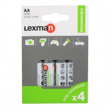 Аккумуляторные батарейки LEXMAN AА 4шт, 2000mAh
