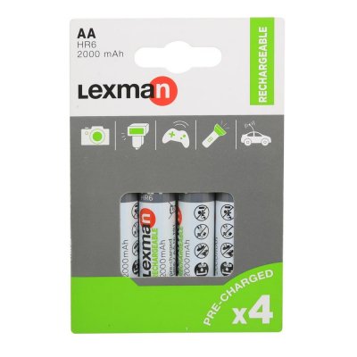 Аккумуляторные батарейки LEXMAN AА 4шт, 2000mAh, SM-82004008