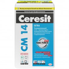 Клей для плитки и керамогранита Ceresit CM 14 «Extra», 25 кг