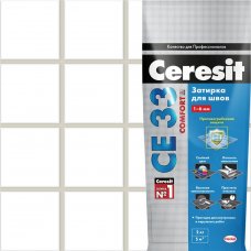 Затирка для узких швов Ceresit CE 33 «Comfort», ширина шва 2-6 мм, 2 кг, сталь, цвет жасмин