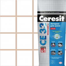Затирка для узких швов Ceresit CE 33 «Comfort», ширина шва 2-6 мм, 2 кг, сталь, цвет карамель
