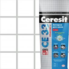 Затирка для узких швов Ceresit CE 33 «Comfort», ширина шва 2-6 мм, 2 кг, сталь, цвет светло-серый