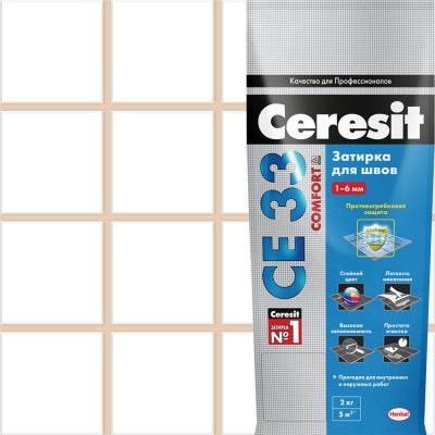 Затирка для узких швов Ceresit CE 33 «Comfort», ширина шва 2-6 мм, 2 кг, сталь, цвет натура, SM-82040427