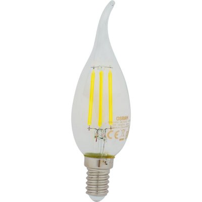 Лампа светодиодная Osram E14 220 В 5 Вт свеча на ветру 660 лм, холодный белый свет, SM-82057137