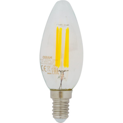 Лампа светодиодная Osram E14 220 В 5 Вт свеча 660 лм, тёплый белый свет, SM-82057138