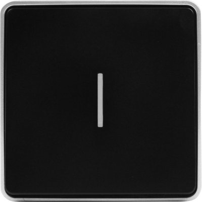 Выключатель накладной Werkel Gallant 1 клавиша с подсветкой, цвет чёрный с серебром, SM-82063363