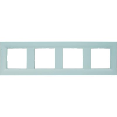 Рамка для розеток и выключателей Legrand Structura 4 поста, цвет голубой, SM-82064649