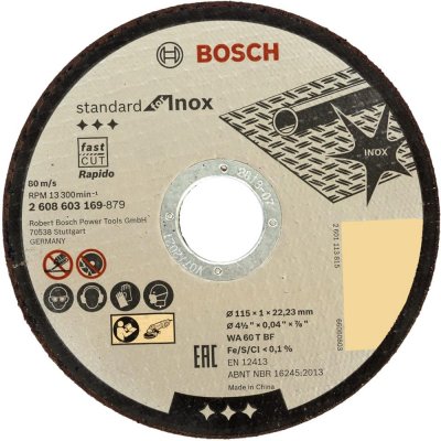 Диск отрезной по нержавейке Bosch, 115x1 мм, SM-82101677