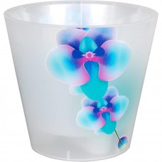 Горшок цветочный Ingreen Фиджи Орхидея ø16 h14.5 см v1.6 л пластик жемчужный/голубой