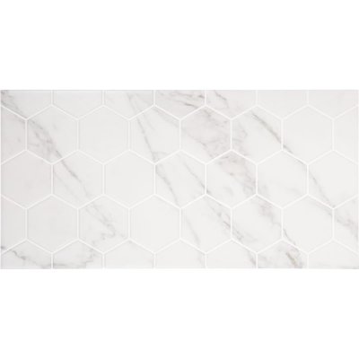 Плитка настенная Marble «Гексо» 60x30 см 1.62 м2 цвет белый матовый, SM-82109583