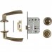 Комплект дверных ручек с запиранием SET45/Z PRIMA RM/HD AB-6 цвет бронза, SM-82110344