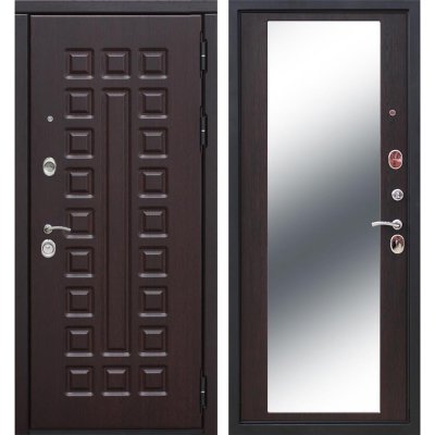 Дверь входная металлическая Сенатор 12 см, 860 мм, правая, цвет зеркало венге, SM-82113849