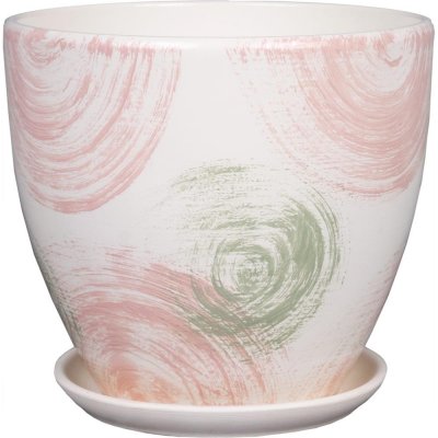 Горшок цветочный Помпадур ø18 h16.5 см v2.6 л керамика бежевый/розовый/мятный, SM-82116426