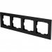 Рамка для розеток и выключателей Werkel Aluminium 4 поста, металл, цвет черный алюминий, SM-82125337