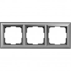 Рамка для розеток и выключателей Werkel Fiore 3 поста, цвет серебряный