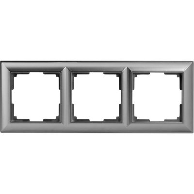 Рамка для розеток и выключателей Werkel Fiore 3 поста, цвет серебряный, SM-82125349