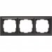 Рамка для розеток и выключателей Werkel Fiore 3 поста, цвет чёрный матовый, SM-82125350