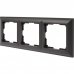 Рамка для розеток и выключателей Werkel Fiore 3 поста, цвет чёрный матовый, SM-82125350
