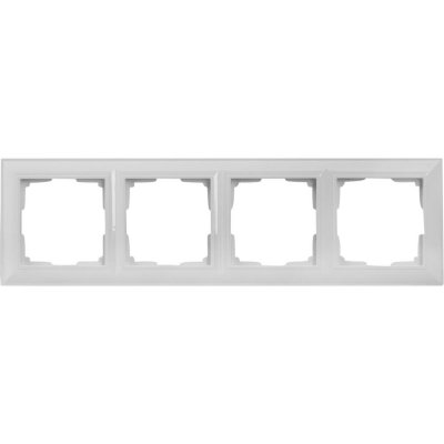 Рамка для розеток и выключателей Werkel Fiore 4 поста, цвет белый, SM-82125351