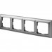 Рамка для розеток и выключателей Werkel Fiore 4 поста, цвет серебряный, SM-82125352