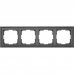 Рамка для розеток и выключателей Werkel Fiore 4 поста, цвет чёрный матовый, SM-82125353