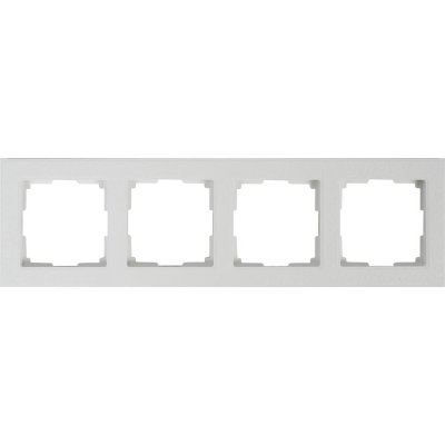 Рамка для розеток и выключателей Werkel Flock 4 поста, цвет белый, SM-82125358