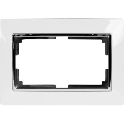 Рамка для двойных розеток Werkel Snabb, цвет белый/хром, SM-82125359