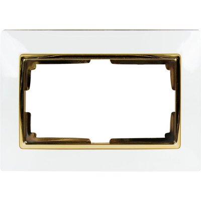 Рамка для двойных розеток Werkel Snabb, цвет белый/золото, SM-82125360