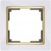 Рамка для розеток и выключателей Werkel Snabb 1 пост, цвет белый/золото, SM-82125362