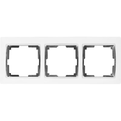 Рамка для розеток и выключателей Werkel Snabb 3 поста, цвет белый/хром, SM-82125365