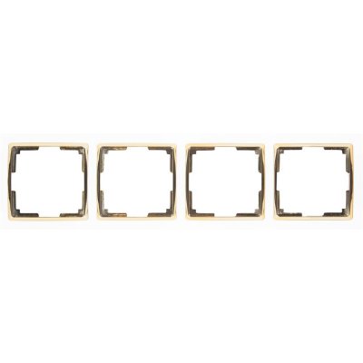 Рамка для розеток и выключателей Werkel Snabb 4 поста, цвет белый/золото, SM-82125368