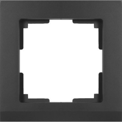Рамка для розеток и выключателей Werkel Stark 1 пост, цвет чёрный матовый, SM-82125370