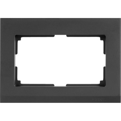 Рамка для двойных розеток Werkel Stark, цвет чёрный матовый, SM-82125372