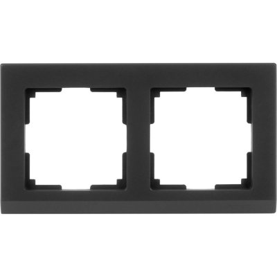 Рамка для розеток и выключателей Werkel Stark 2 поста, цвет чёрный матовый, SM-82125375