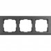 Рамка для розеток и выключателей Werkel Stark 3 поста, цвет чёрный матовый, SM-82125378