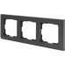 Рамка для розеток и выключателей Werkel Stark 3 поста, цвет чёрный матовый, SM-82125378