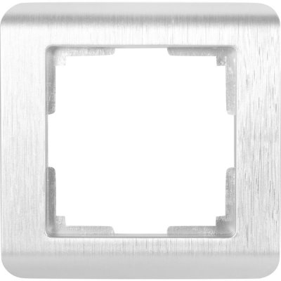Рамка для розеток и выключателей Werkel Stream 1 пост, цвет серебряный рифленый, SM-82125383