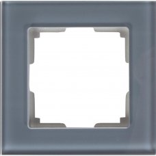 Рамка для розеток и выключателей Werkel Favorit 1 пост, стекло, цвет серый