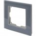Рамка для розеток и выключателей Werkel Favorit 1 пост, стекло, цвет серый, SM-82125391