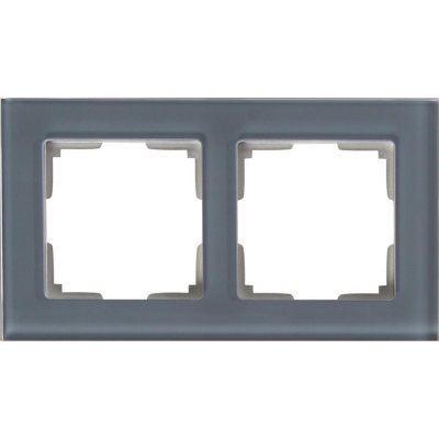Рамка для розеток и выключателей Werkel Favorit 2 поста, стекло, цвет серый, SM-82125392