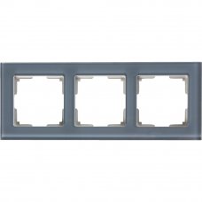 Рамка для розеток и выключателей Werkel Favorit 3 поста, стекло, цвет серый
