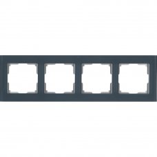 Рамка для розеток и выключателей Werkel Favorit 4 поста, стекло, цвет серый