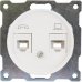 Телефонная/компьютерная розетка встраиваемая Onekey Florence RJ11/RJ45, UTP cat 5e, цвет белый, SM-82126965